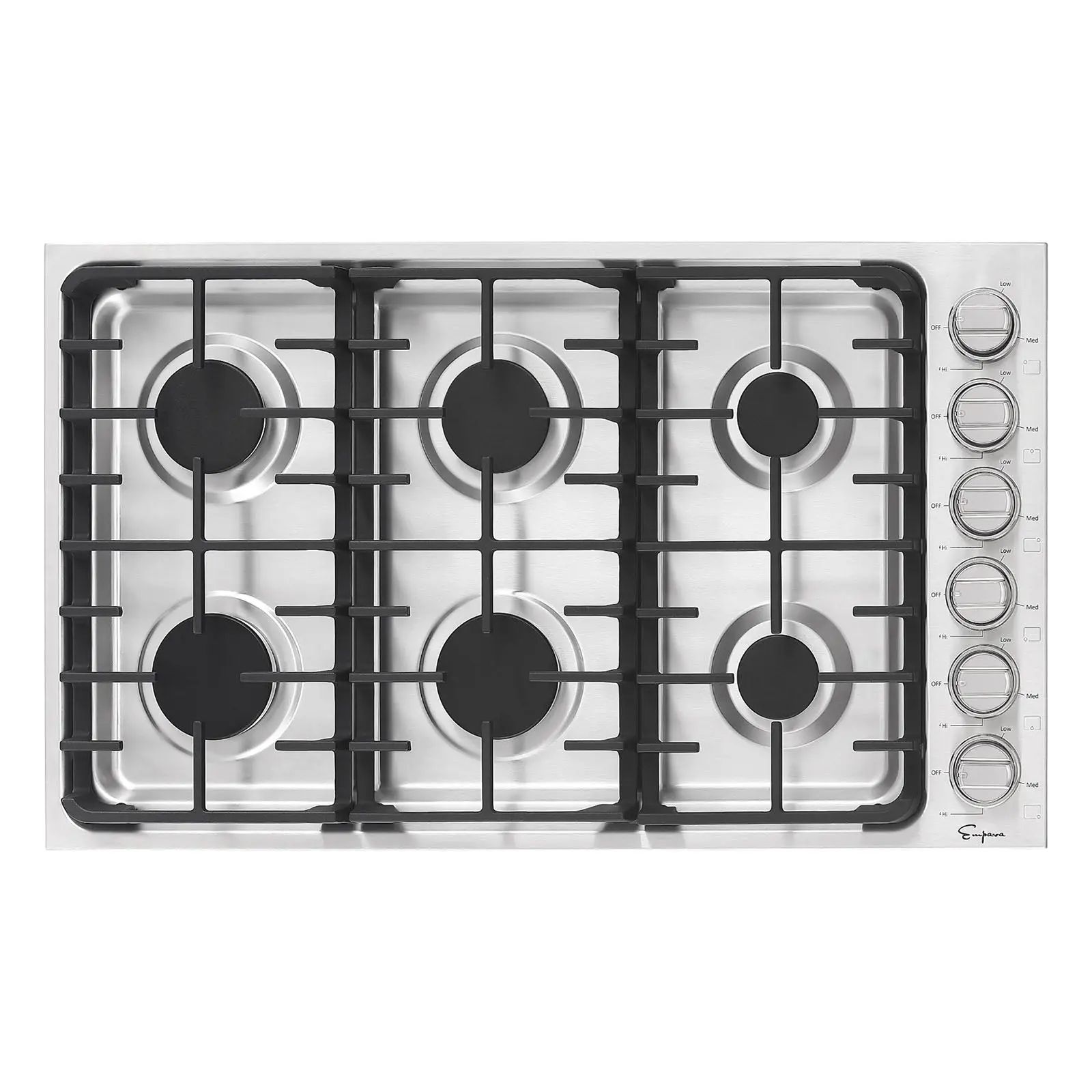 Empava 36 in. Built-in Stainless Steel Gas Cooktop with Gas Stove Burner - Modern Design, Simmering Function, 2 Years Warranty for Household & Commercial Use