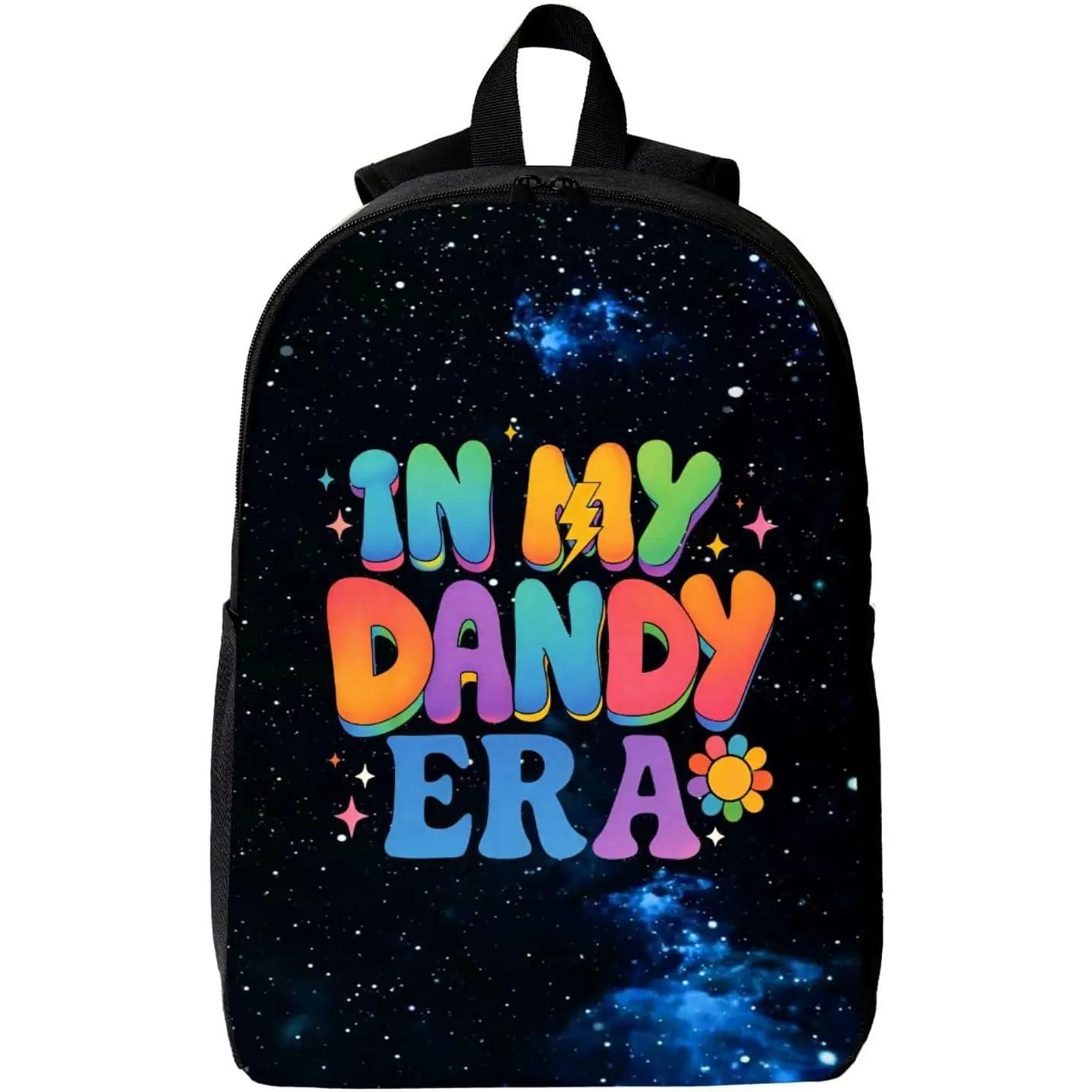 In My Dandy Funny Dandy's World Color book bag Two-Way Zippers Breathable Shoulder StrapsBackpack with Side Pocket- Unisex