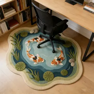 cartoon living room carpet three-dimensional koi bedroom decoration bedside carpet large area lounge washable floor mat home cloakroom non-slip carpet bathroom balcony doorway floor mat Machine Washable Rugs, Botanical area rugs