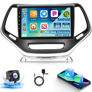 PANDO 2+64G Android 13 Car Radio with 10.1 Inch Touchscreen Car Display Screen for Jeep Cherokee 2013-2018 - Wireless Carplay, Android Auto, DSP, WiFi, GPS Navigation, SWC + AHD Backup Camera fathersdaygift