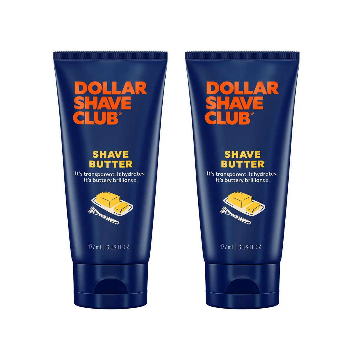 Dollar Shave Club Shave Butter – Translucent Shaving Cream Alternative, Clear Smooth Shaving Cream, Helps Reduce Ingrown Hair, 6 oz. 2-Pack