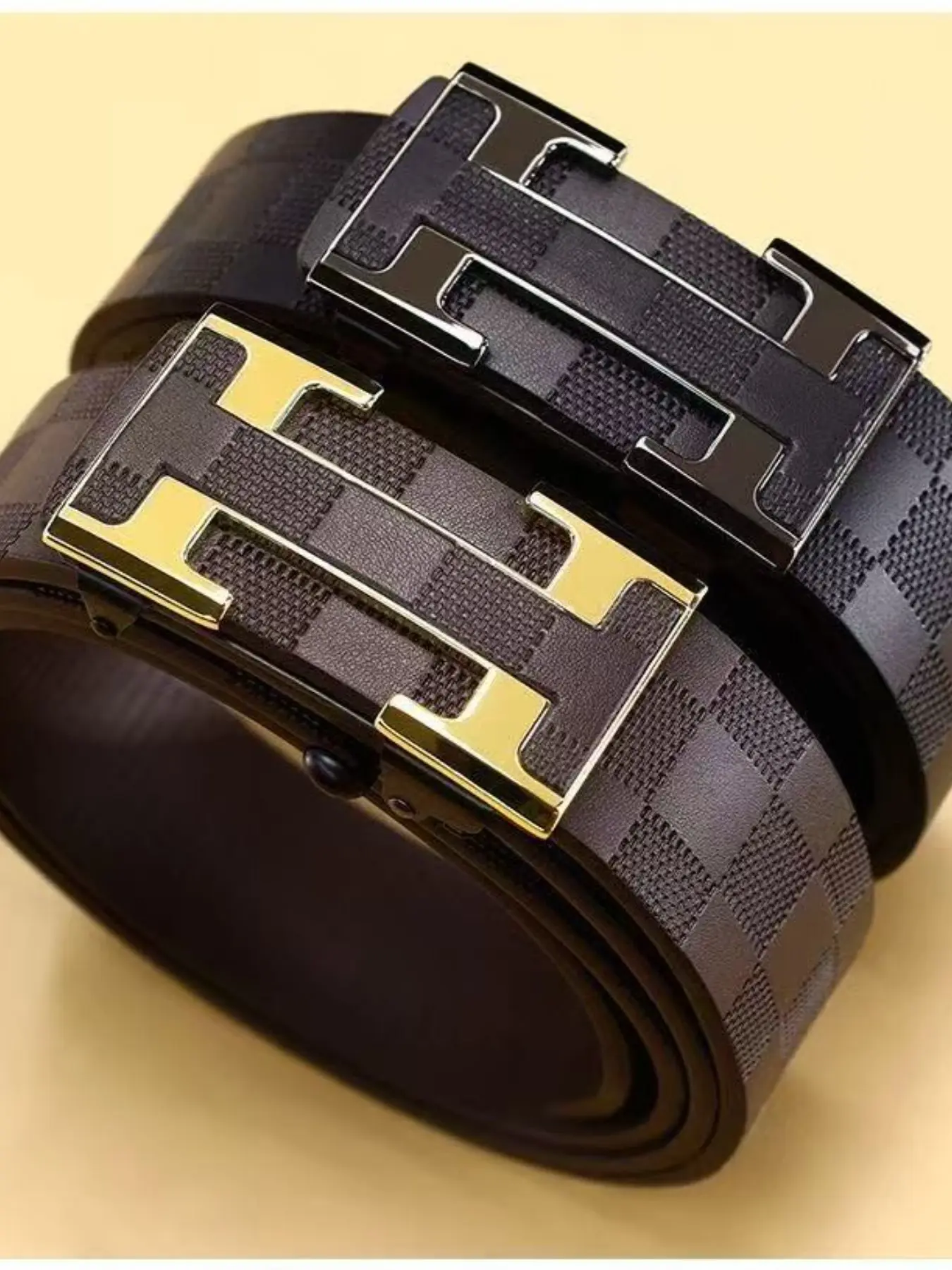 Men's fashionable toothless automatic buckle belt, trendy and versatile casual belt, simple and personalized business pants belt, Adjustable Belt