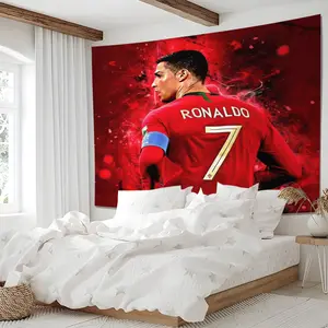 7th Football Star Durable Decorative Tapestry, Cristiano Ronaldo Pattern, Suitable for Living Room Wall Decoration, Home Bedroom Decor, Perfect Gift for Fans