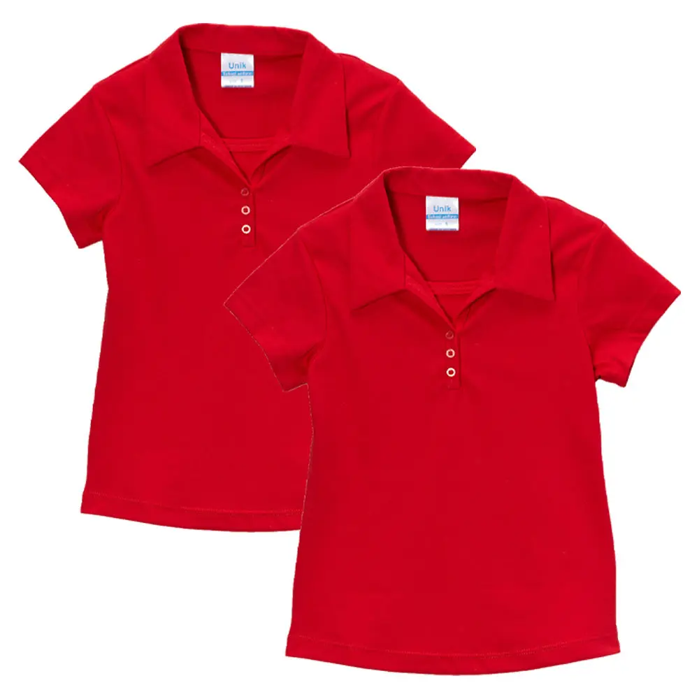 Girl's Uniform Triple Buttons Red 5-18 GSU02 2 Pack