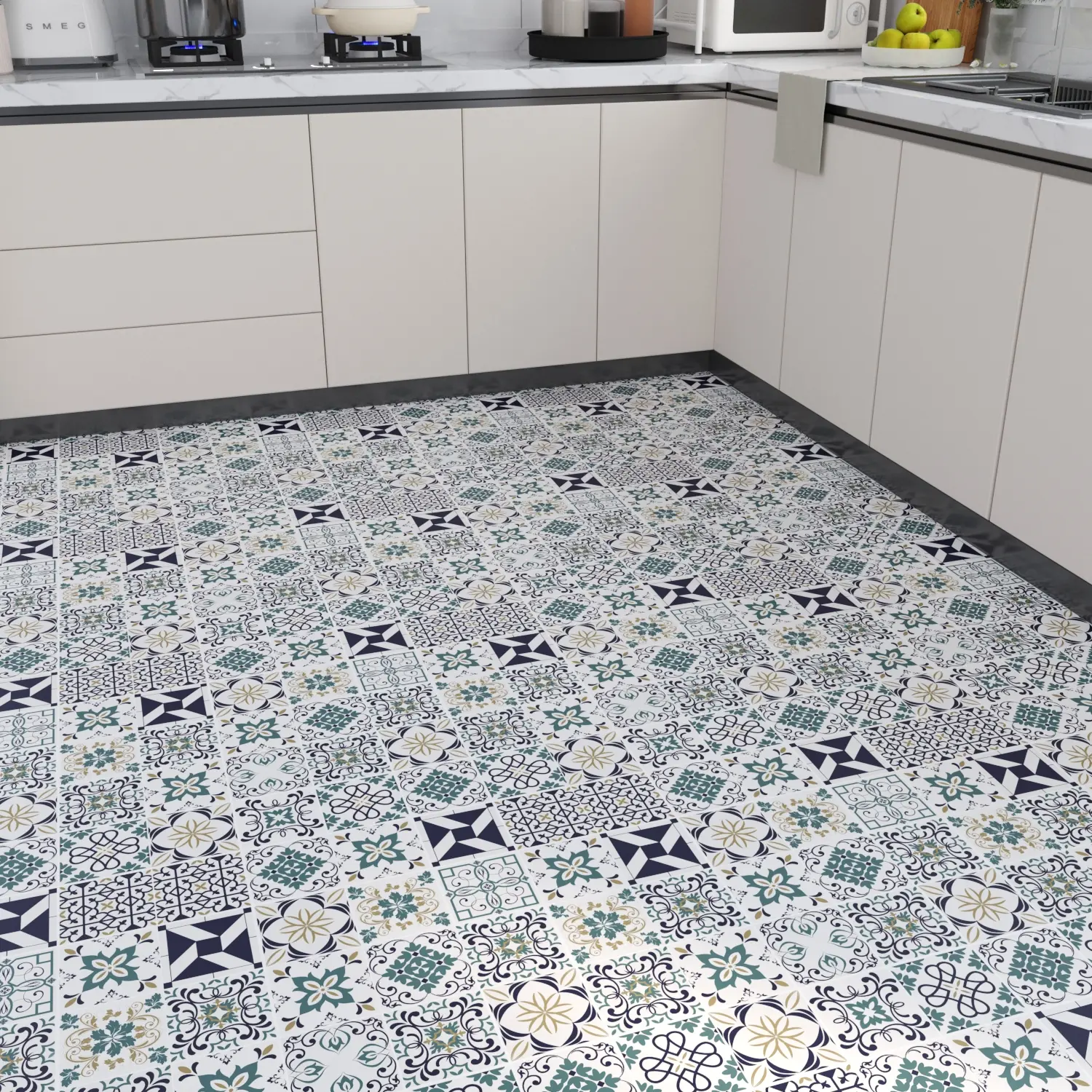Jeedeson Self-Adhesive Large Vinyl Flooring Roll - Durable, Water-Resistant, Easy-to-Install for Residential Indoor Bedrooms & Kitchens, 196.85 in long × 23.62 in wide × 0.023 in thick
