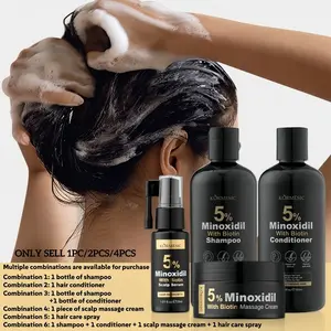 5% Minoxidil & Biotin Hair Care Set! Anti-Hair Loss, Hair Growth, Nourishing Repair, Oil Control, Anti-Dandruff & Strengthens Hair. Infused with Ginseng & Ginger, Thicker & Stronger Hair for Men & Women, Beginner-Friendly Plant-Based Hair Care Kit