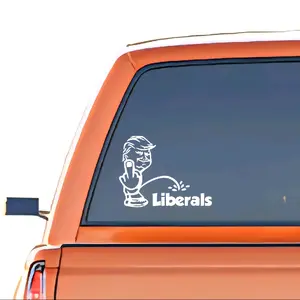 Trump Finger on Liberals Decal Waterproof Vinyl Easy Application Political Support Sticker Stylish Car Merch Vehicle Exterior Decoration