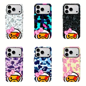 Bape Milo Galaxy Camo Protective Y2K Streetwear Phone  Protective Cover for iPhone 12 13 14 15 16 17 Pro Max