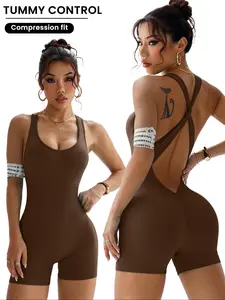 Women's Sporty Jumpsuit, Casual One-Piece, Comfortable & Stylish Design, Perfect for Daily Wear, Trendy Fashion Apparel, Tummy Control Jumpsuit