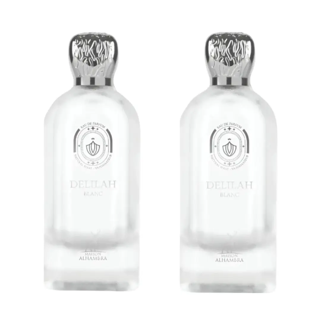 Maison Alhambra Delilah Blanc EDP for Women, Aromatic Citrus and Floral Amber Perfume, 2 Count (100ml / 3.4 fl oz), Aromatic Citrusy Fragrance