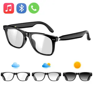 Blackview Auto Tinting Bluetooth Glasses with Stereo Speaker & Mic, Blue Light Blocking Lens, Touch Control, 6H Playtime, for Men & Women, UV400 Protection Wearable Magnetic Sun