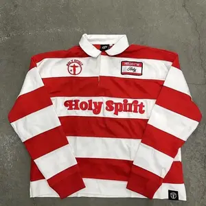 Holy Spirit Rugby American retro Fashion and street trends Cotton Menswear Oversized Polo