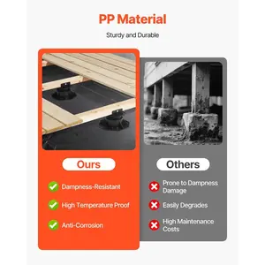 VEVOR 24 Pcs Adjustable Deck Support Pedestal Deck Foundation Base Rising 2.36-5.31 in