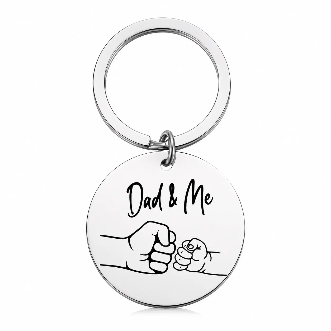 Dad & Me Keychain, Father’s Day Gift for Dad from Daughter Son, Cute Fist Bump Key Ring, Meaningful Gift for Dad, Papa, Daddy, New Dad