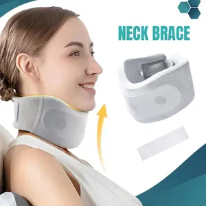Adjustable Neck Brace Support - Soft Sponge Cervical Collar for Posture Correction, Anti-Forward Head, Detachable Replacement Cover, Suitable for Home, School, Office & Travel, Breathable Brace