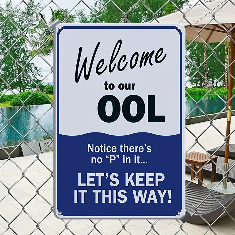 1count, Pool Rules Sign - Rust-Free, Fade-Resistant Metal Decor for Swimming Pools - No Peeing Allowed - 8x12 Inches, Home Decor Products, Yard Sign