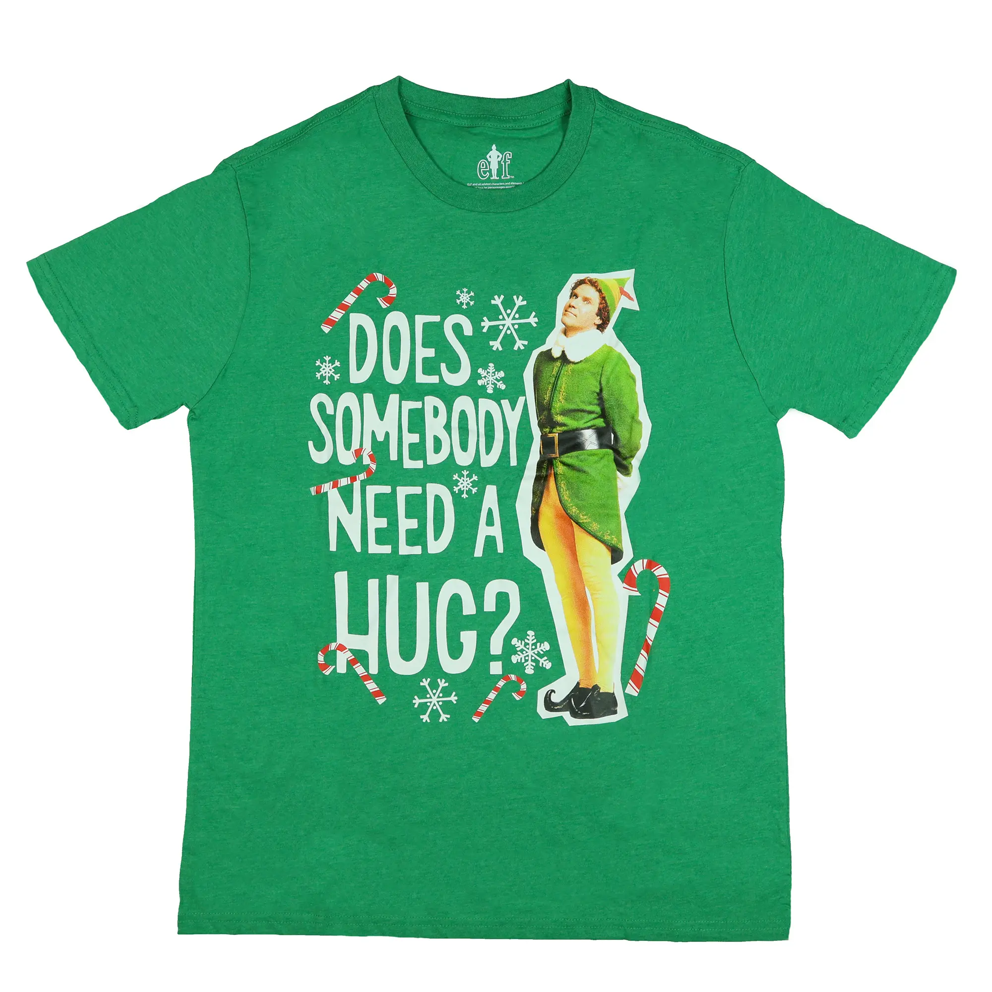 Elf Does Somebody Need a Hug Men's T-Shirt with Buddy the Elf Graphic