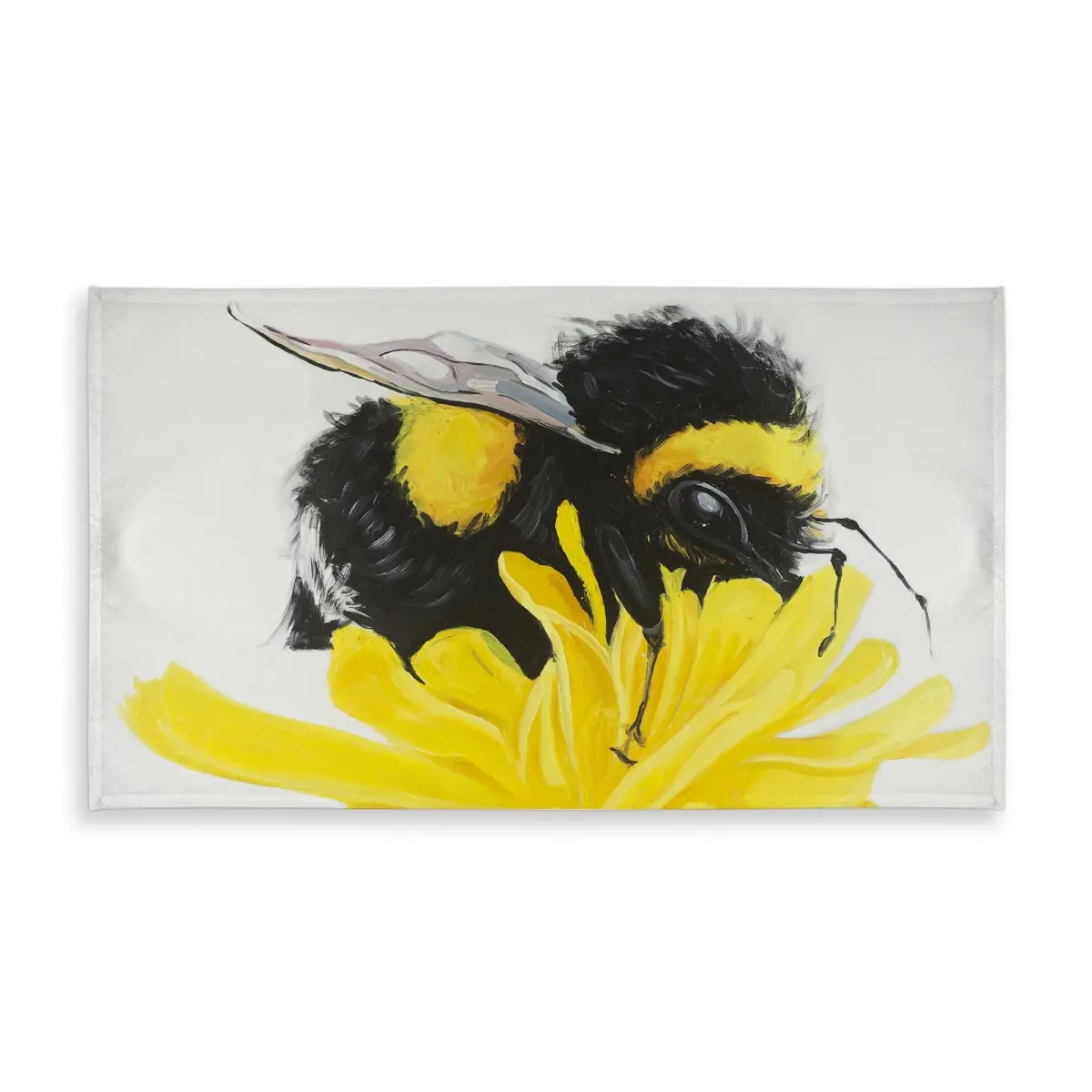 360 Stand Rectangular Waterproof Bee Artwork Tablecloth - 58x102 in Large Size, Bumblebee on Dandelion Design, Indoor-Outdoor Furniture & Outdoor Tables Decor, Indoor-Outdoor Tablecloths, Waterproof Tablecloths