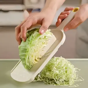 2pcs Vegetable Slicer Shredder Set, Includes Cleaning Brush, Stainless Steel Kitchen Tool, Multi-Purpose Salad Cutter, Time-Saving Cooking Assistant