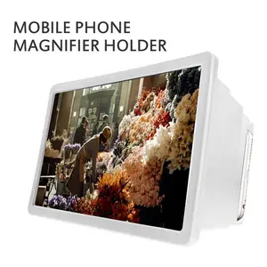 White Phone Screen Amplifier for Bigger Viewing Smartphone Cellphone Mount Stand