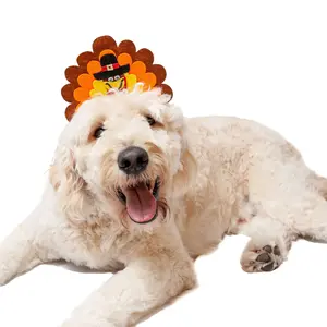 Midlee Turkey Dog Headband Costume- Thanksgiving Pet Outfit