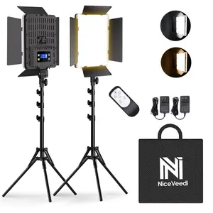 NiceVeedi 2-Pack Photography Lighting Kit, 36W Bi-Color Studio Lights 2700-6500K CRI 95+, Dimmable LED Video Light Kit with Remote Control & 72” Tripod Stand, Lighting for Video Recording/Photography