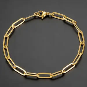 casual bracelet with paper clip design, suitable for daily wear, travel, party jewelry style and comfort