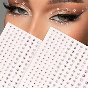 2pcs Silver Color Rhinestone Stickers, DIY Eye & Face Decor, Music Festival Y2K Makeup, Bride Wedding Decoration, Party Essential, Multiple Uses