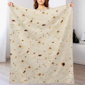 Burrito Tortilla Taco Throw Blanket  for Adult Kids, Novelty Tortilla Wrap Blanket Funny Gifts for Women Men Teens,  Soft Flannel Taco Blanket Birthday Gifts for Boys Girls,  Food Themed Realistic Tortilla Throw Blanket