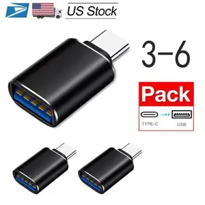USB-C Male to USB 3.1 Female OTG Type Adapter Converter, Offset Design, Superspeed, 3-6 Pack for Android Phones