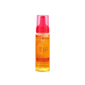 Creme of Nature Argan Oil Style & Shine Foaming Mousse, 7 oz Hydrating Nourishing Moisturizer Haircare for Frizz Control & Gloss Enhancement