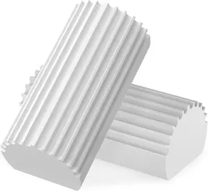 Damp Clean Duster Sponge (Pack of 2) - Reusable Dust Magnet for Blinds, Baseboards, Vents & Window Tracks - Scratch-Free Deep Cleaning Sponge Brush Thick