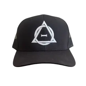 THERIAN CAP Trucker Type Black with White Logo Adjustable Trucker Hat for Men and Women