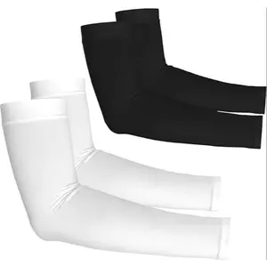 Arm Sleeves for Breathable Moisture Wicking High Elasticity Nylon Fabric Sun Protection 2 Pair Black & White - Sleeved Pack