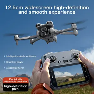 Advanced Drone with Camera, Dual Cameras, 4.3 Inch Remote Control, Brushless Motor, Foldable Quadcopter, 360 Degree Obstacle Avoidance, Two Batteries