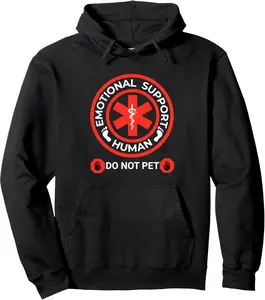 Emotional Support Human Do Not Pet Funny Pet Lovers Pullover Hoodie