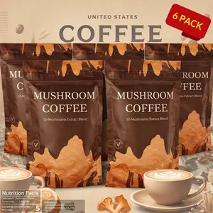 Organic Mushroom Coffee Set of 6 | Brain Boosting Coffee Alternative | Clean Focus & Energy