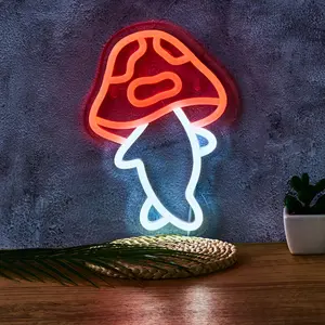 Mushroom Man Shaped LED Neon Sign, USB Powered Creative Neon Sign, Decorative Neon Light For Home Room Party Wedding Bar, LED Signs