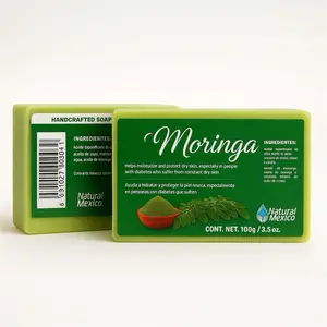 Jabón Artesanal de Moringa / Moringa Handcrafted Soap  100g / 3.5oz Hidrata, Protege y Suaviza la Piel / From Mexico – Moisturizes, Protects & Softens the Skin