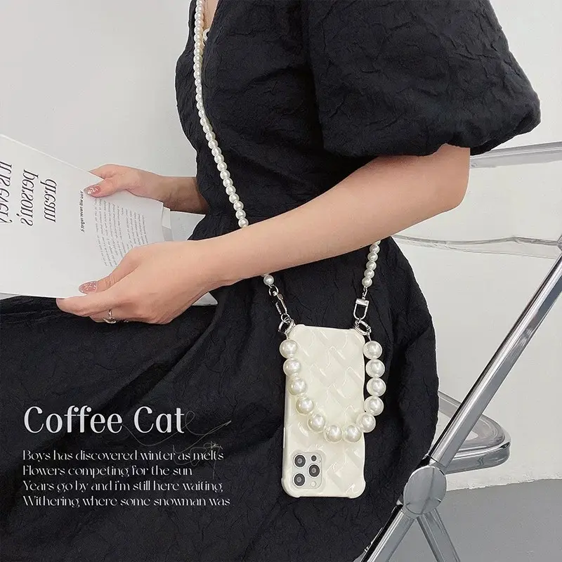 Artificial Pearl Cellphone Strap Detachable Multifunctional Shoulder Neck Belt Perfect Holiday Gift, Fashionable & Durable Accessory, Phone Lanyard, Phone Accessories, Phone Chain