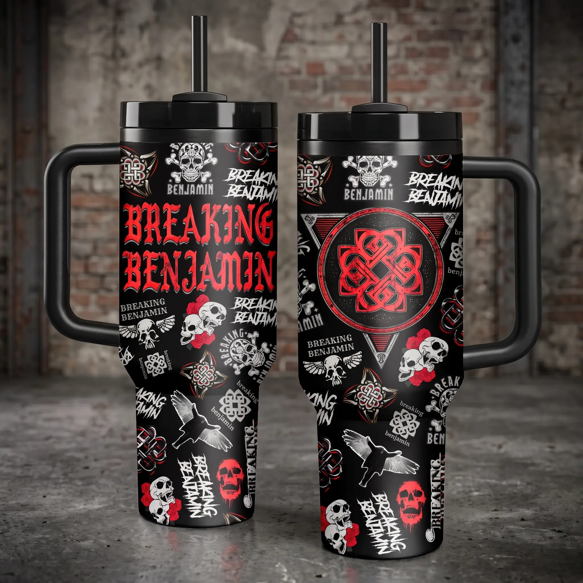 Breaking Benjamin Music Cup 40oz 30oz 20oz Tumbler With Handle