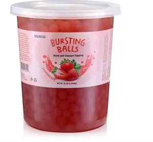 HOT NEW! BREXONIC Boba Pearls Popping Bursting Boba, Tapioca Pearls For Bubble Tea (Strawberry , 2 LB 1 Pack)