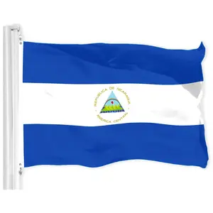 Nicaragua Nicaraguan Flag |   3x5 Ft |   LiteWeave Pro Series Printed 150D Polyester |   Country Flag, Indoor/Outdoor, Vibrant Colors, Brass Grommets, Thicker and More Durable Than 100D 75D Polyester