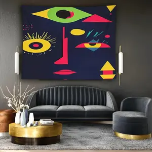 [JIT]1pcs, Tapestry, Face of for Man with Eye on It S Face, for Wall Decoration, Party Background, Holiday Decoration, Furniture Protection, Warmth, Camping, Gifts, Living Room, Home Decoration, Bedroom, Office, Dormitory, Classroom