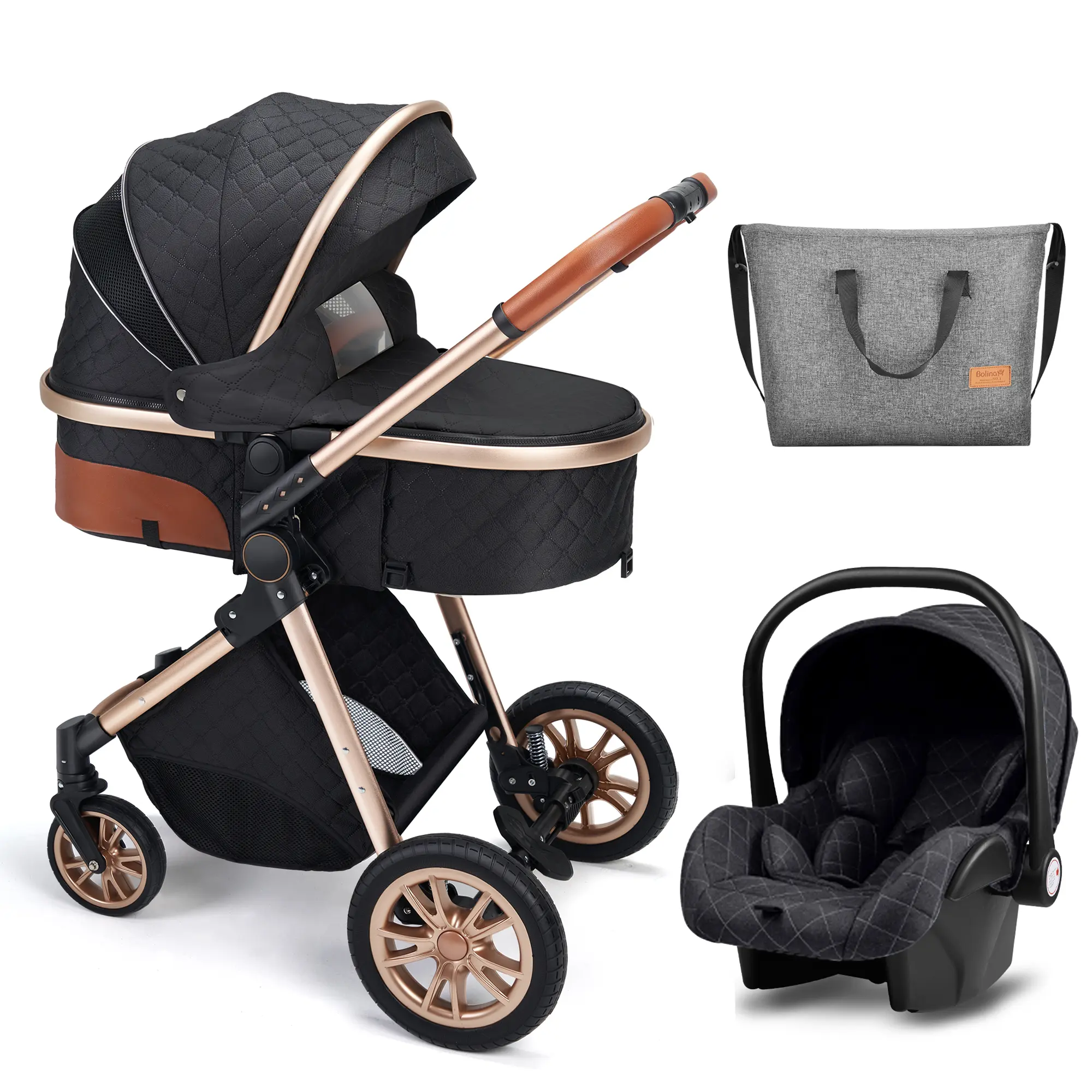 (No Base)3-in-1 Portable & Foldable Baby Stroller for Toddlers, with Sunshade and Mesh Netting Sides. Lightweight Travel Stroller for Babies, Featuring One-Click Folding, Adjustable Settings, and a Magnetic Mosquito Net. Includes 6 FREE Gifts