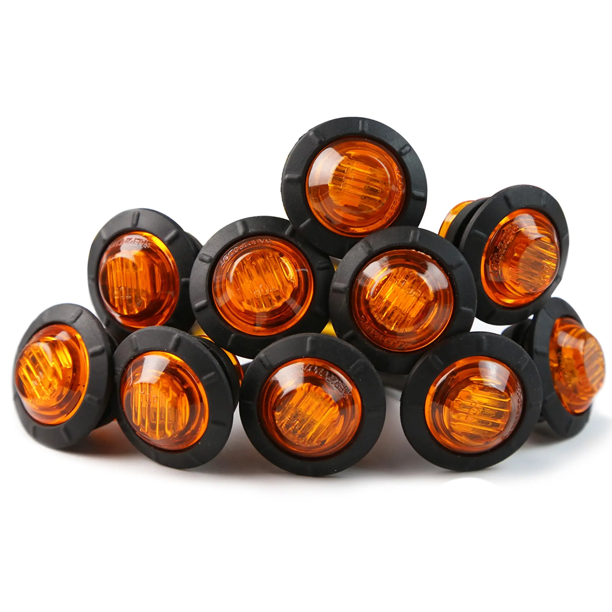 12V Round Flush Mount LED Side Marker Light, Waterproof LED Side Marker Light, Car Side Lamp, Automotive Car Light, Auxiliary Lights, Led Truck Pickup, Trailer Lights for Cars, Trucks, ATVs & Boats, Car Lighting Accessories