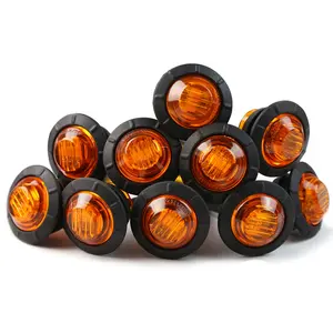 12V Round Flush Mount LED Side Marker Light, Waterproof LED Side Marker Light, Led Truck Pickup, Trailer Lights for Cars, Trucks, ATVs & Boats, Car Lighting Accessories