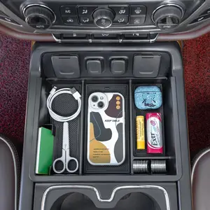 Center Console Organizer Tray for 2014-2018 Chevy Silverado  Sierra 1500 & 2015-2019 2500HD/3500HD Models - Custom Fit Storage Insert Accessories