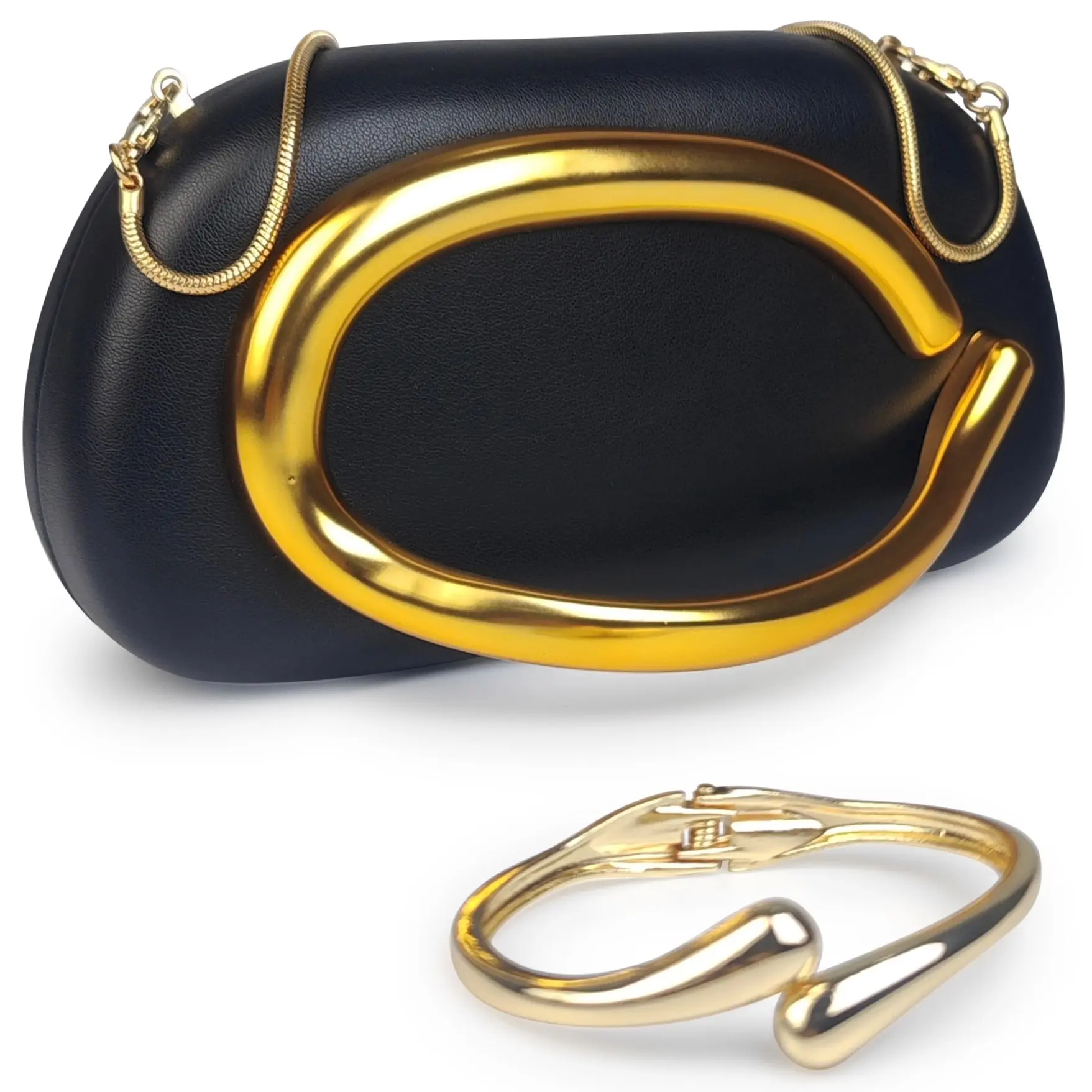Elegant PU Leather Bags for Women, Wristlets Clutch with Bracelet 2-Piece Gift Set for Parties and Evening Outings, Accessories For Women, Evening Events, Waterdrop Shape