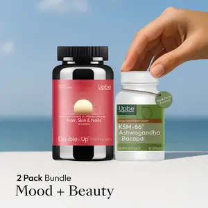 Mood & Beauty Bundle – Emotional Balance Capsules + Hair, Skin & Nails Biotin Gummies – Stress Relief, Energy & Focus + Hair Growth, Skin Glow & Nail Strength – 2 Pack